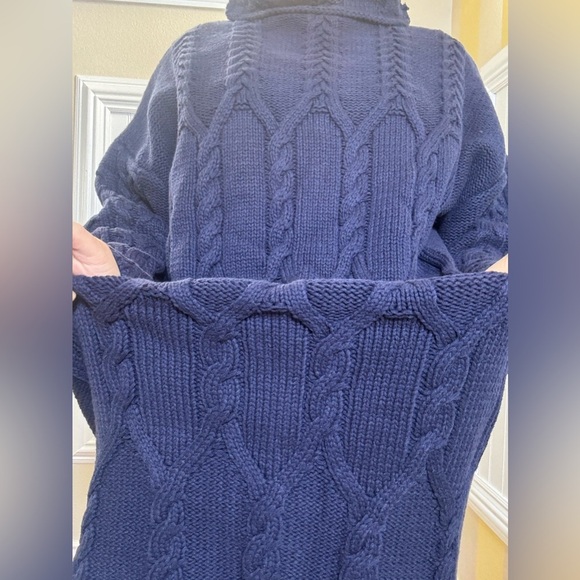 None Sweaters - Anthropologie Cozy Blue Cable Knit Sweater Dress